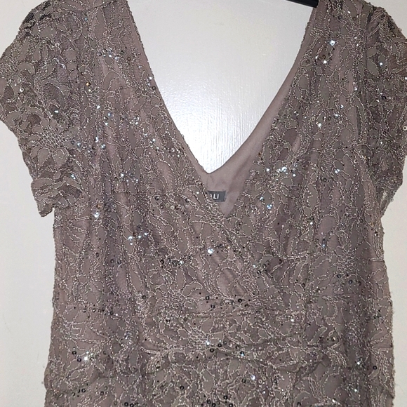 roz & ali lace and sequin dress cocktail dress. - Picture 2 of 4